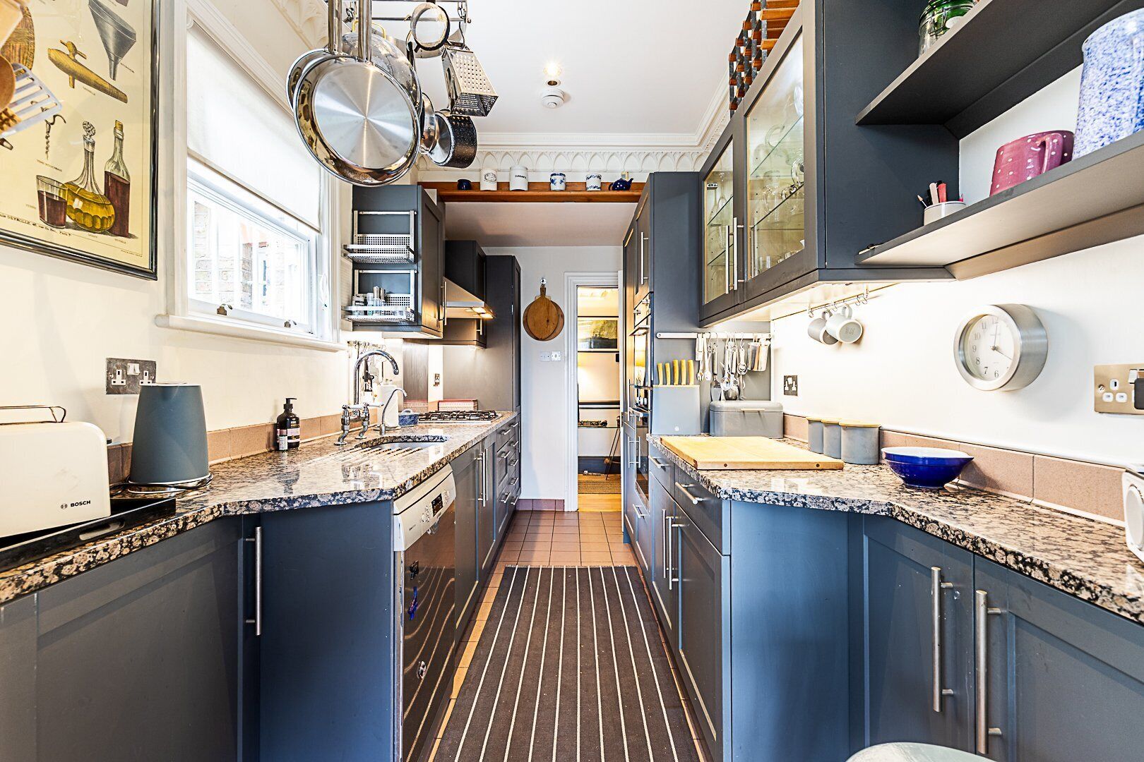 Fridge, microwave, coffee/tea maker, toaster