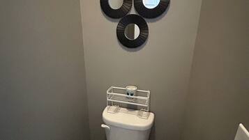 Shower, towels, toilet paper