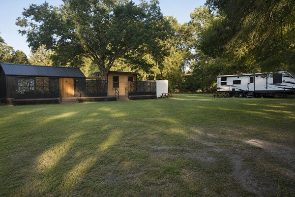 The office studio and the RV.