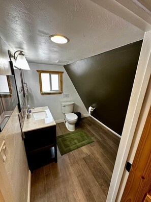 Secador de pelo, toallas, jabón, shampoo