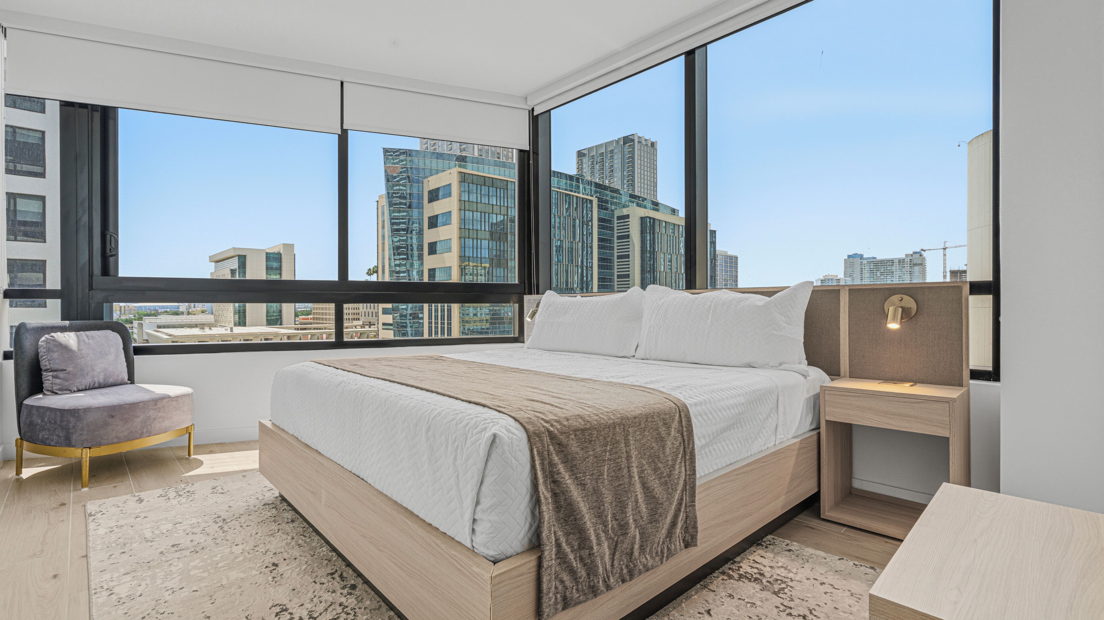 City-Apartment, 1 Schlafzimmer | Bettwäsche aus ägyptischer Baumwolle, hochwertige Bettwaren