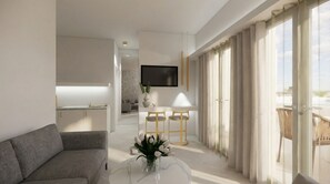 Suite, Pool View | Living area - Maiandros Suites (Karterádos)