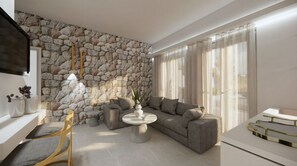 Suite Grand, 2 habitaciones, piscina privada, vistas al mar | Zona de estar