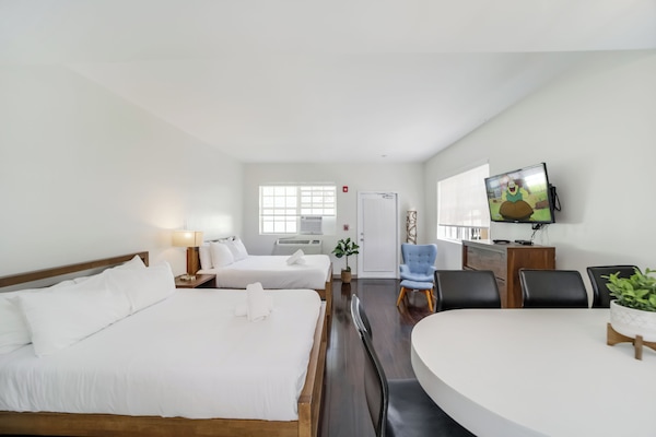 Family Studio, Kitchenette, Beachside (Self check-in) | In-room safe, desk, laptop workspace, iron/ironing board