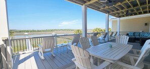 Outdoor dining - Large Luxury Property on Marsh Private Pool Hot Tub (Ocean Isle Beach)