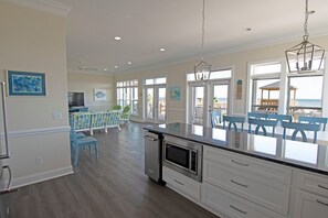 Fridge, microwave, oven, stovetop - 6 Bedroom Oceanfront New House with Elevator (Ocean Isle Beach)
