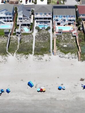 Exterior - Oceanfront 6 bedroom duplex, shared pool (Ocean Isle Beach)