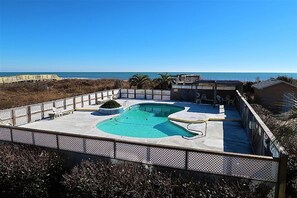 Pool - 3 br, 2 ba oceanfront condo, bed linens provided (Ocean Isle Beach)