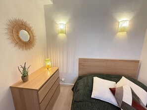 1 makuuhuone, silitysrauta/-lauta, vauvan matkasänky, Wi-Fi