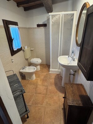 Shower, hair dryer, bidet, towels - Studio apartment inside an Agriturismo with swimming pool in Maremma (Scansano)