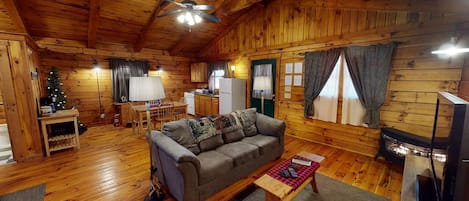 TV, fireplace, DVD player