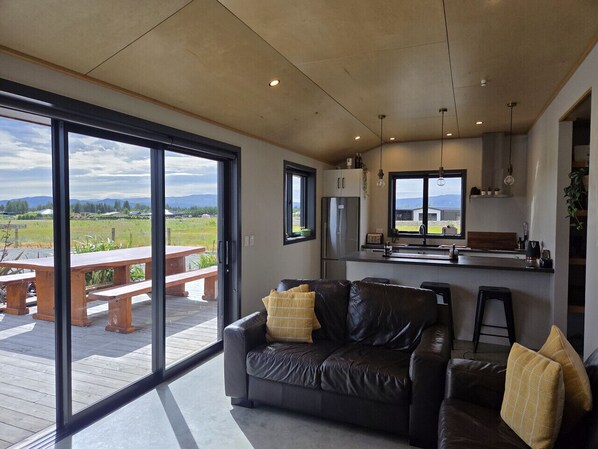 TV, fireplace - Twizel Tussock Nest studio (Twizel)