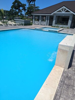 Pool - New 3-bedroom Villa by the beach in Drax Hall with 24hr security. Best location. (St Ann's Bay)