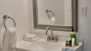 Séchoir à cheveux, serviettes fournies, savon, papier de toilette