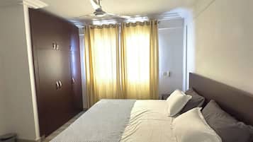 Blackout curtains, iron/ironing board, free WiFi