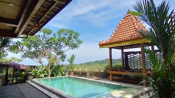 Deluxe Double or Twin Room, Balcony, Hill View | Pool | Outdoor pool