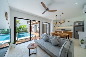 Luxury Villa, Patio, Pool View | Living room - Villa Dara (Canggu)