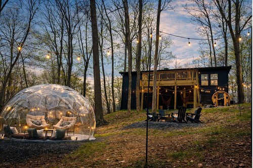 Stargazing Dome + Hot Tub + Sauna + EV Charger, Luxury Cabin Near Harpers Ferry