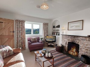 TV, fireplace - Brightworthy Farm, Withypool on Exmoor (Withypool)