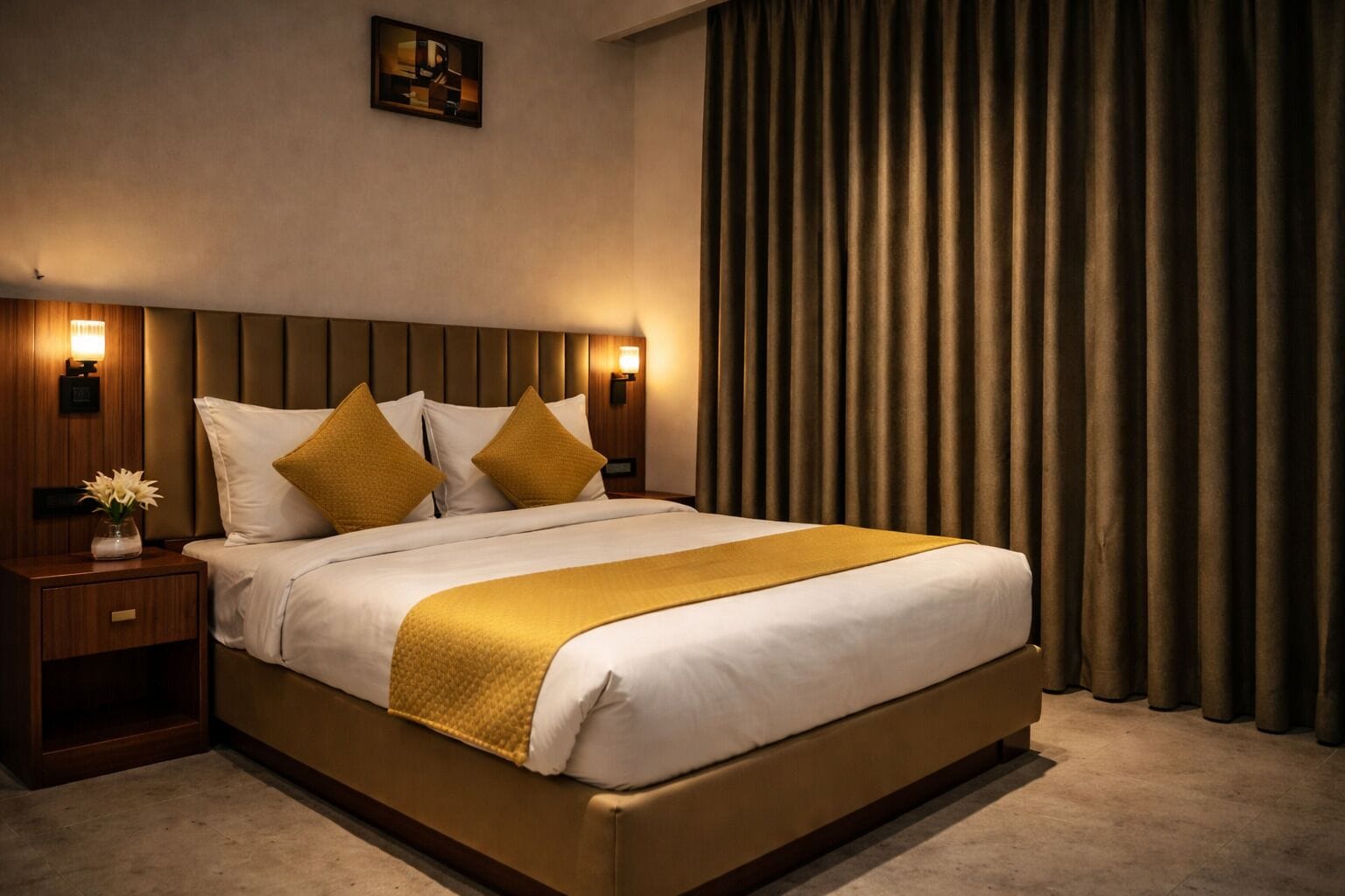 Kahden hengen deluxe-huone | Memory foam -patjalliset sängyt, minibaari, työpöytä