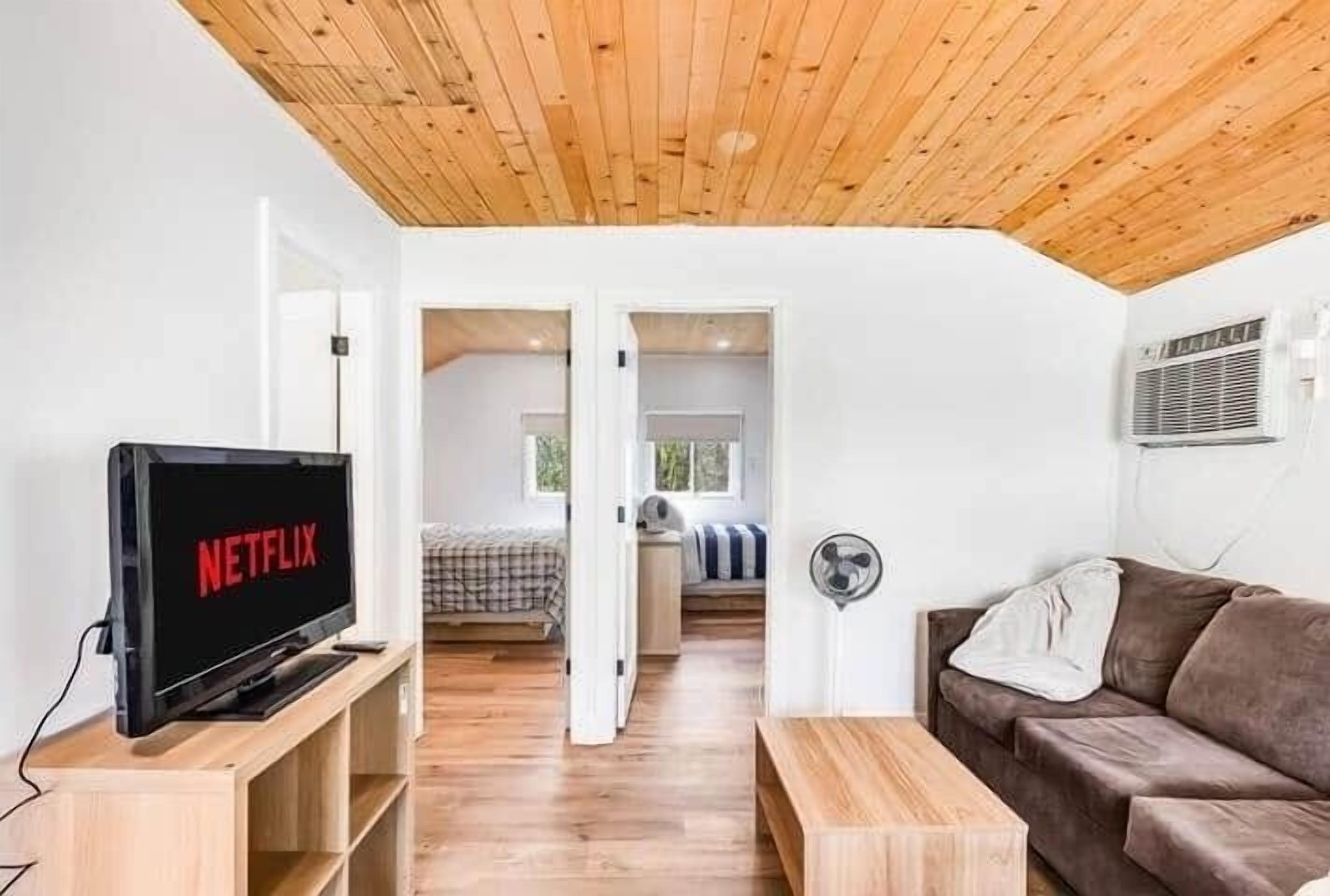 Smart TV, fireplace, table tennis, books