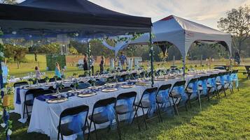Outdoor banquet area