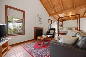 Televisión y chimenea 