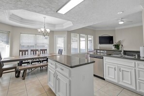Dining - NEW! Single Story 3BR Lake Retreat | Covered Patio, Fenced Yard, Sleeps 6, Great Location (Montgomery)