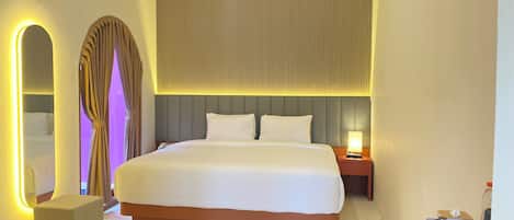 Lyxigt dubbelrum eller tvÄbÀddsrum - 1 sovrum | Skrivbord, mörklÀggningsgardiner, ljudisolering och strykjÀrn/strykbrÀda