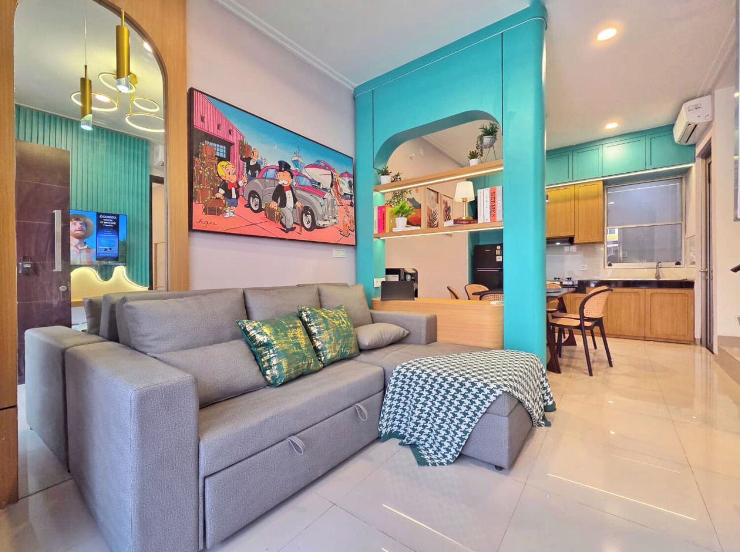 Casa, 3 quartos, para não fumantes | Área de estar | Smart TV 43 polegadas com canais a cabo