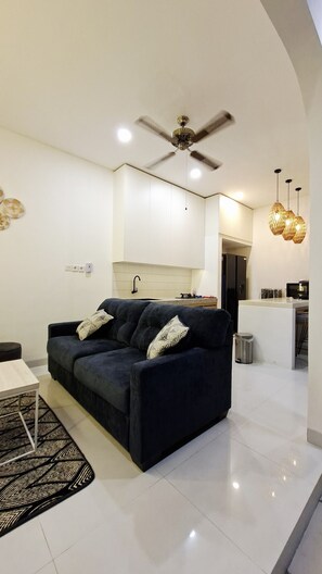 Vila, 2 quartos, vista para a piscina | Área de estar