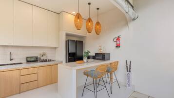 Villa, 2 Bedrooms, Pool View | Private kitchen | Microwave, rice cooker