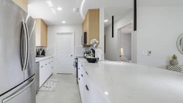 Kühlschrank, Mikrowelle, Herdplatte, Geschirrspüler