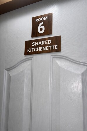 Fridge, microwave, cookware/dishes/utensils