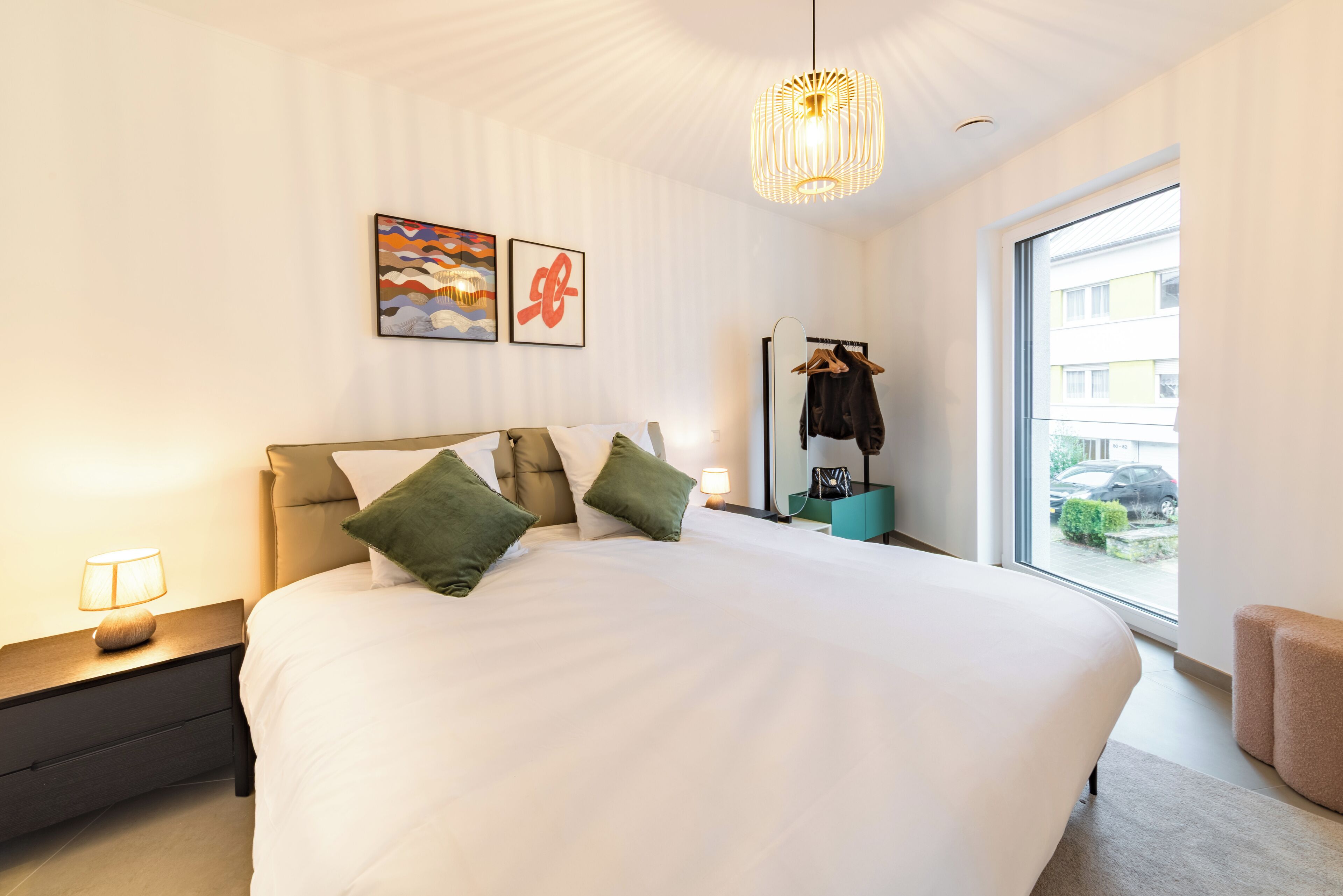 Comfort-Apartment | Schreibtisch, laptopgeeigneter Arbeitsplatz, kostenloses WLAN