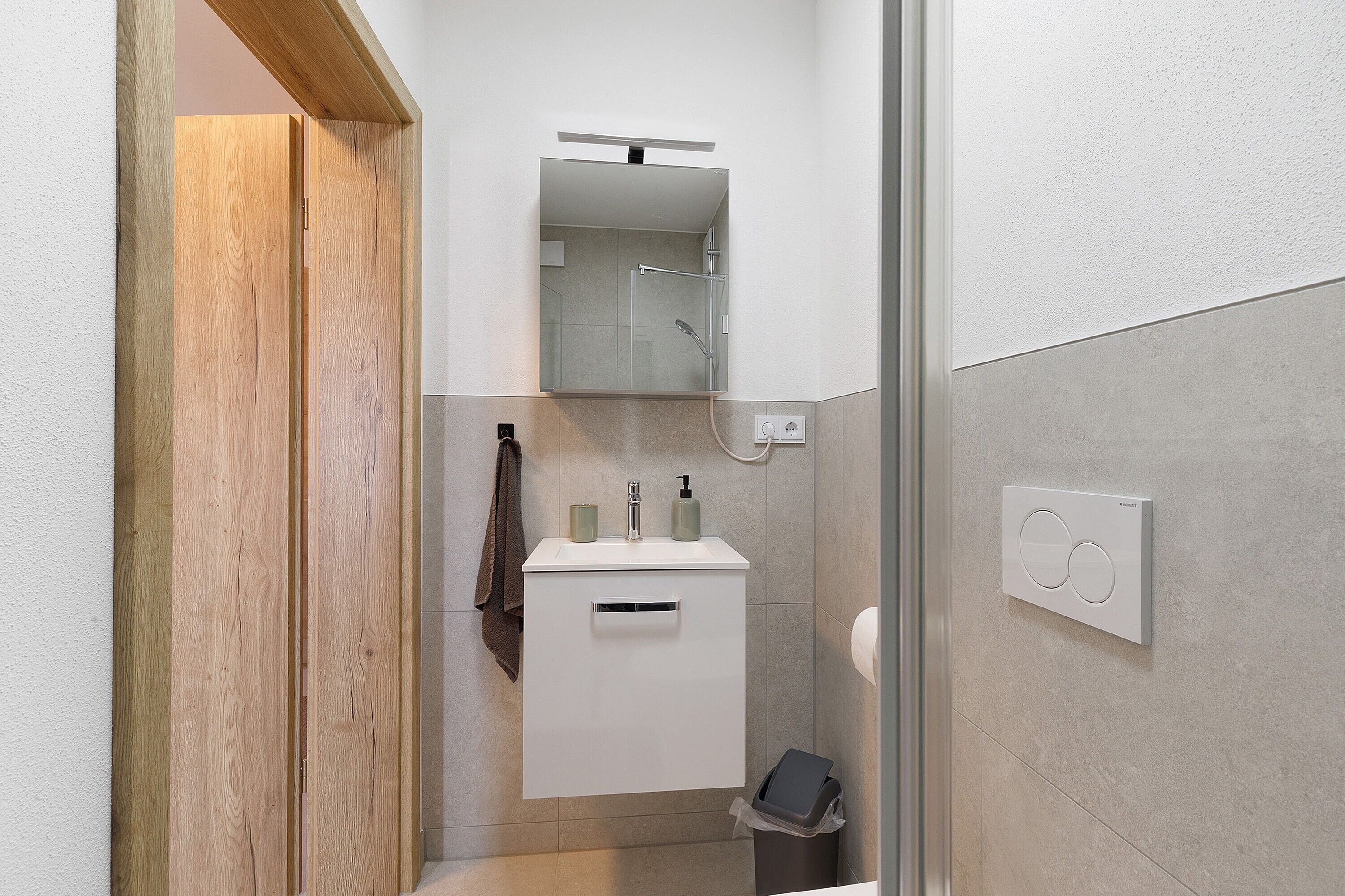 Douche, serviettes fournies