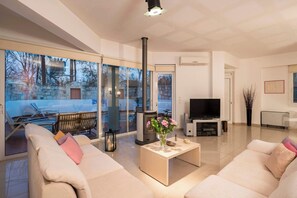 Fernseher, Kamin, Arbeitsbereiche