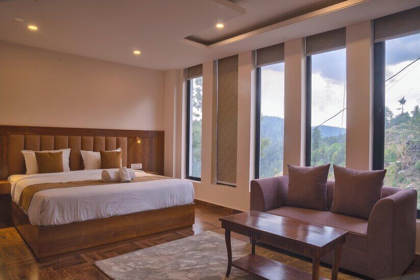 Chambre Deluxe double, vue sur la montagne | Rideaux d’obscurcissement, accès au Wi-Fi (inclus)