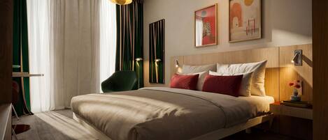 Coffre-fort, rideaux dâobscurcissement, fer et planche Ă repasser