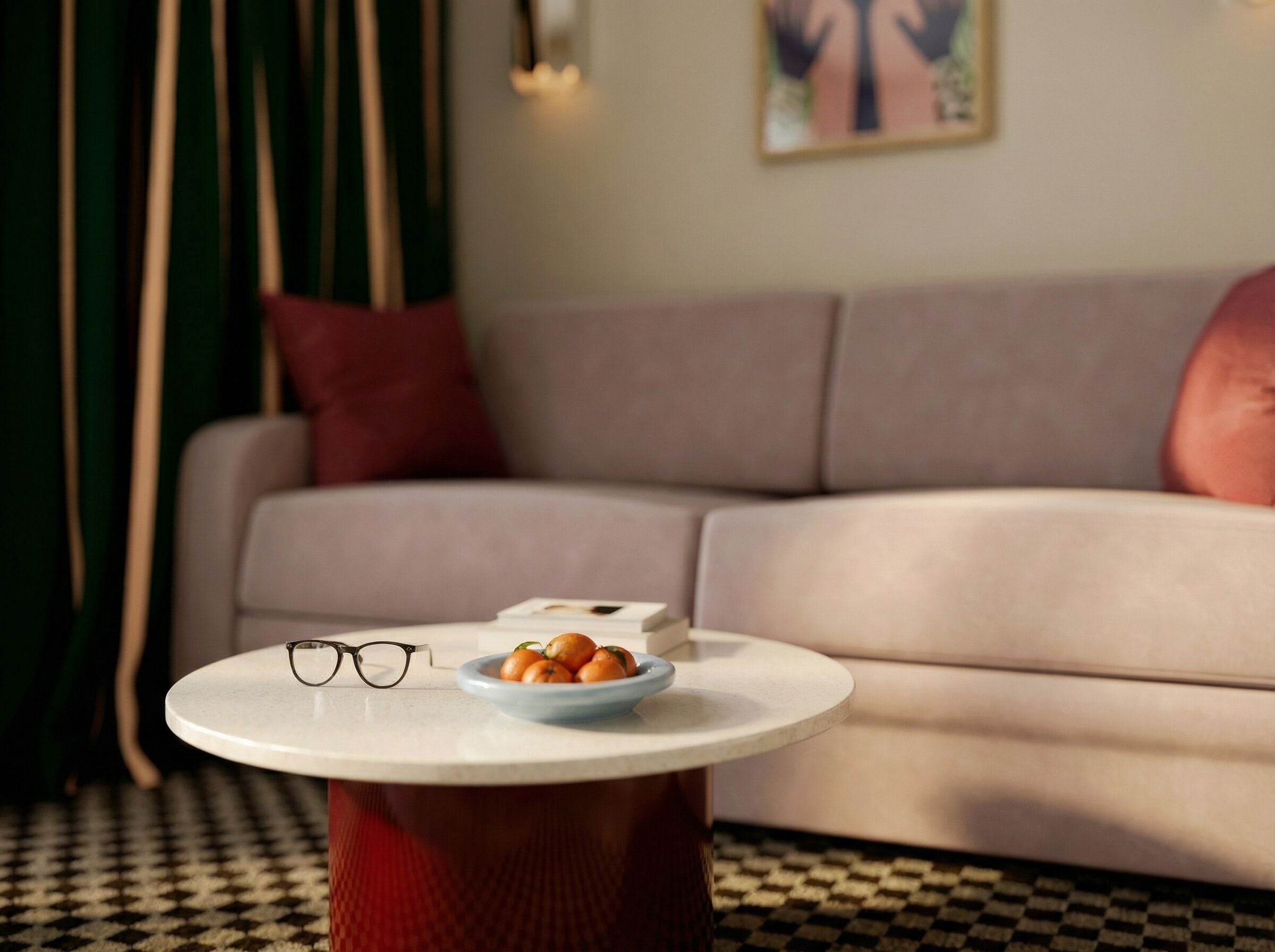 Een 43-inch flatscreentelevisie met kabelzenders