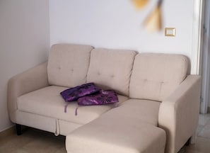 Ferienhaus, 1 Schlafzimmer, Raucher, Meerblick | Wohnbereich
