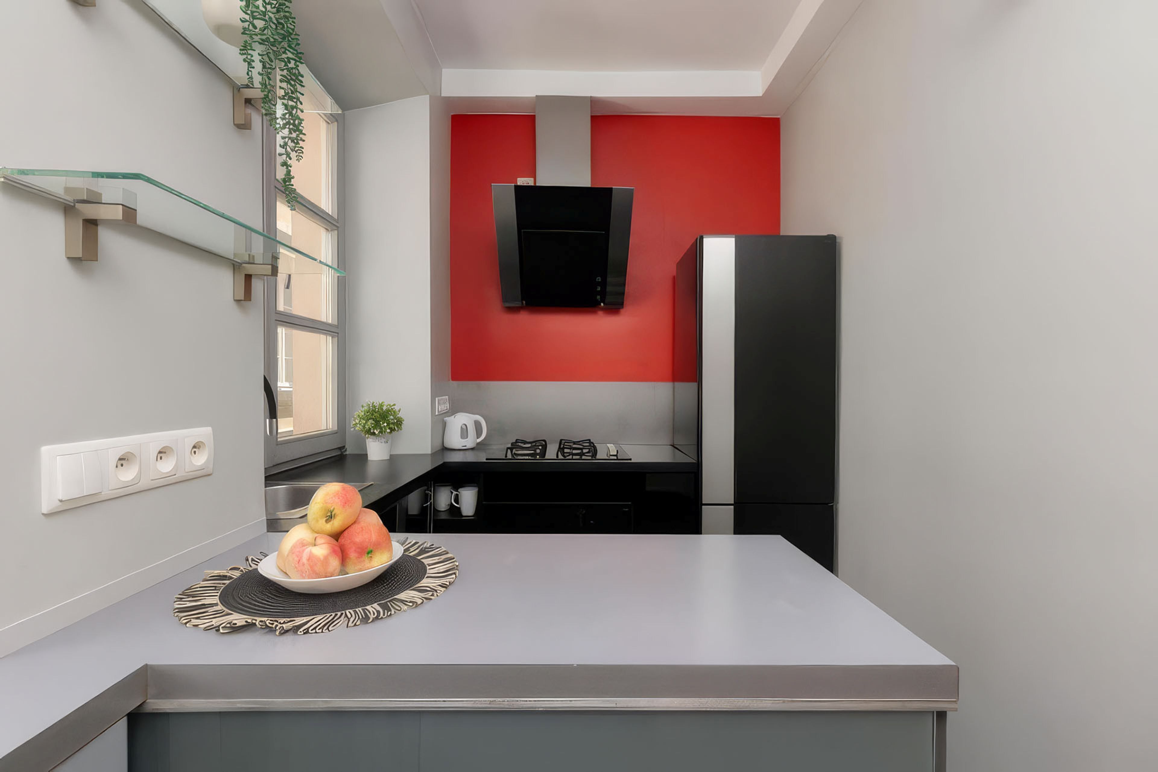 Apartment (1) | Cozinha privada | Geladeira, cooktop, chaleira elétrica