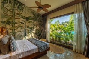 Luxury Room, Pool View | In-room safe, desk, laptop workspace, blackout drapes