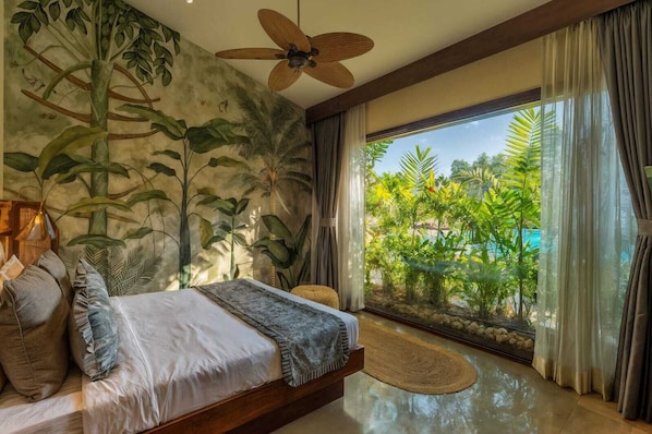 Luxury Room, Pool View | In-room safe, desk, laptop workspace, blackout curtains
