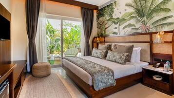 ラグジュアリー コテージ パティオ プールビュー | セーフティボックス (室内)、デスク、ノートパソコン用作業スペース、遮光カーテン