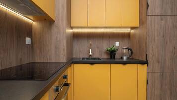 Fridge, oven, stovetop, dishwasher