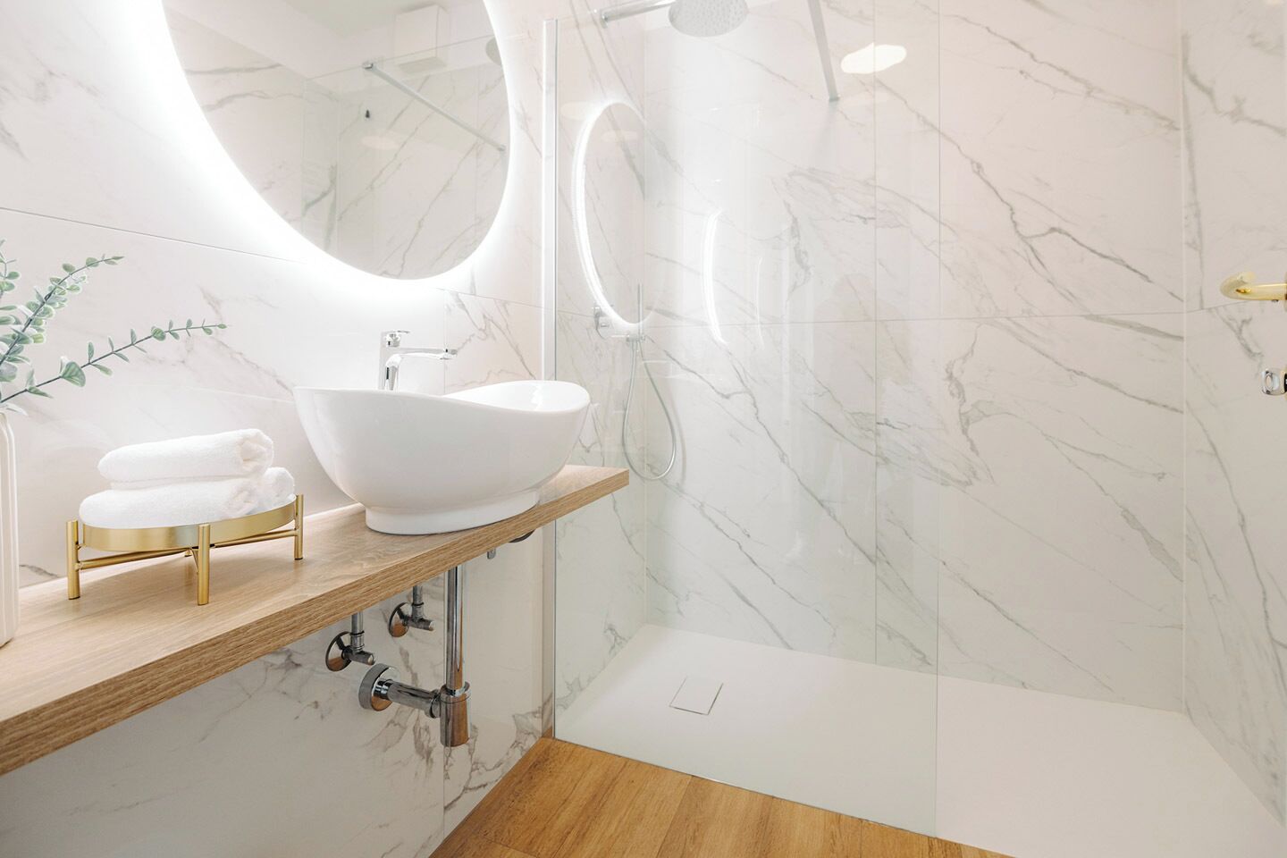 Hair dryer, towels, toilet paper