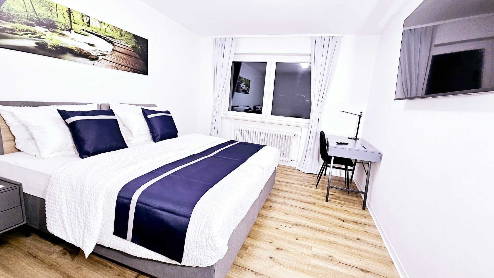 1 bedroom, desk, iron/ironing board, travel cot