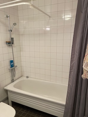 Hårtork, handdukar, tvål och toalettpapper