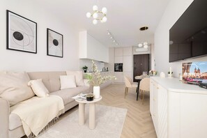 TV, offices - Stylish Apartment near Tauron Arena | Balcony (Kraków)